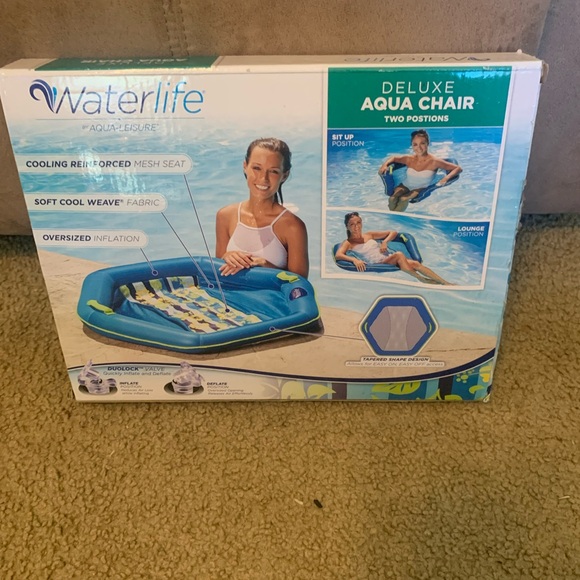 Blue Inflatable Swim Float with Contoured Design - Picture 2 of 3